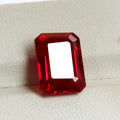 Natural Red Ruby Loose Gemstone, 8.60 Carat Emerald Cut – Certified, Faceted