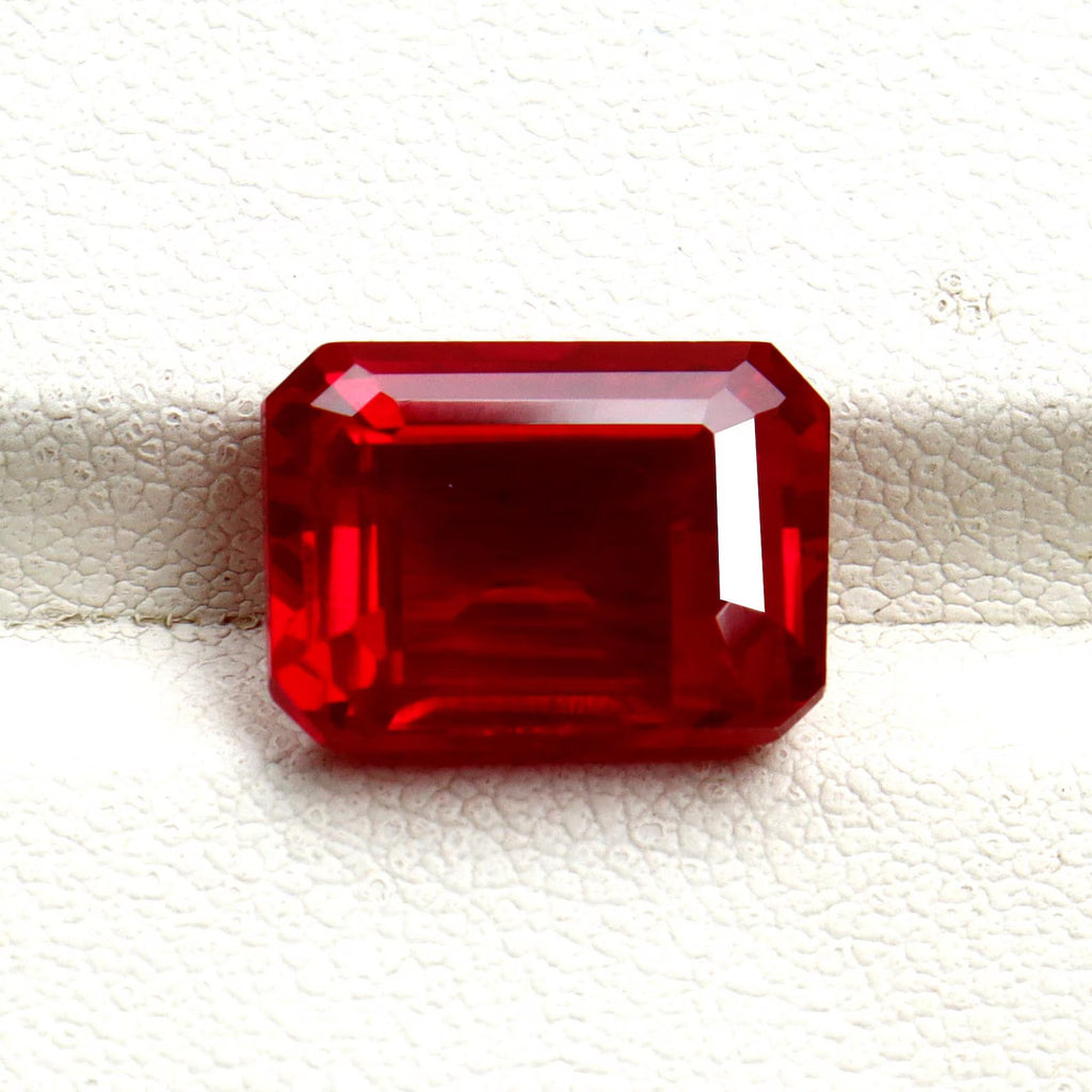Natural Red Ruby Loose Gemstone, 8.60 Carat Emerald Cut – Certified, Faceted