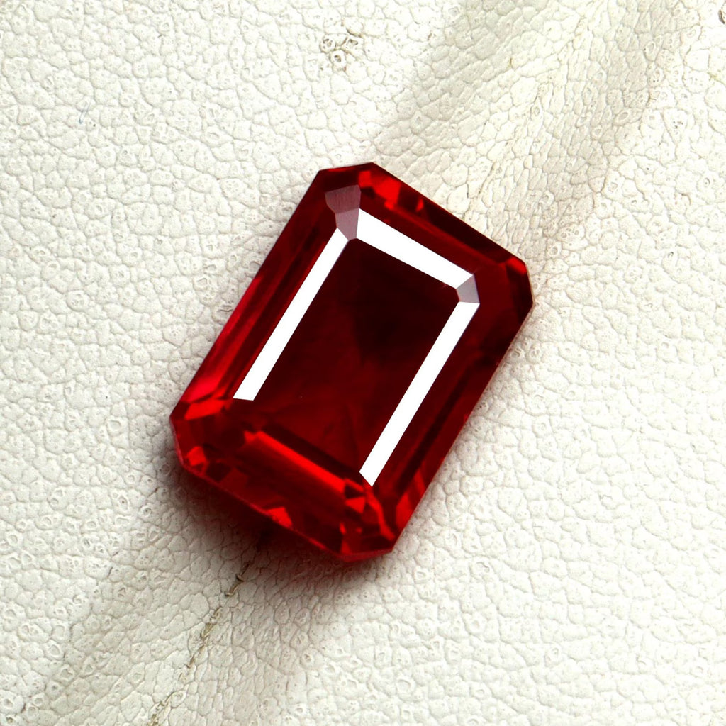 Natural Red Ruby Loose Gemstone, 8.60 Carat Emerald Cut – Certified, Faceted