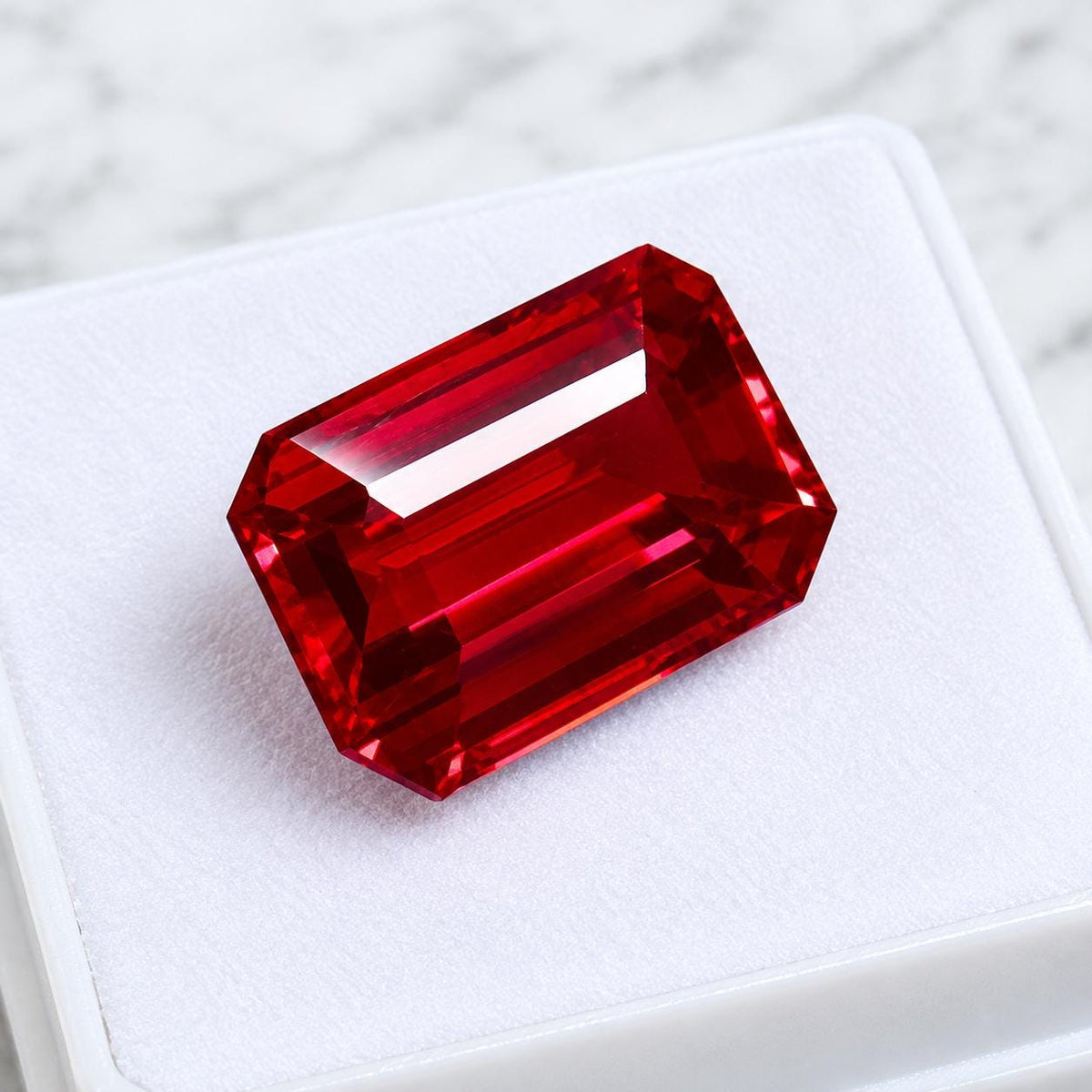 Red Ruby 10.70 ct – Emerald Cut Loose Gemstone